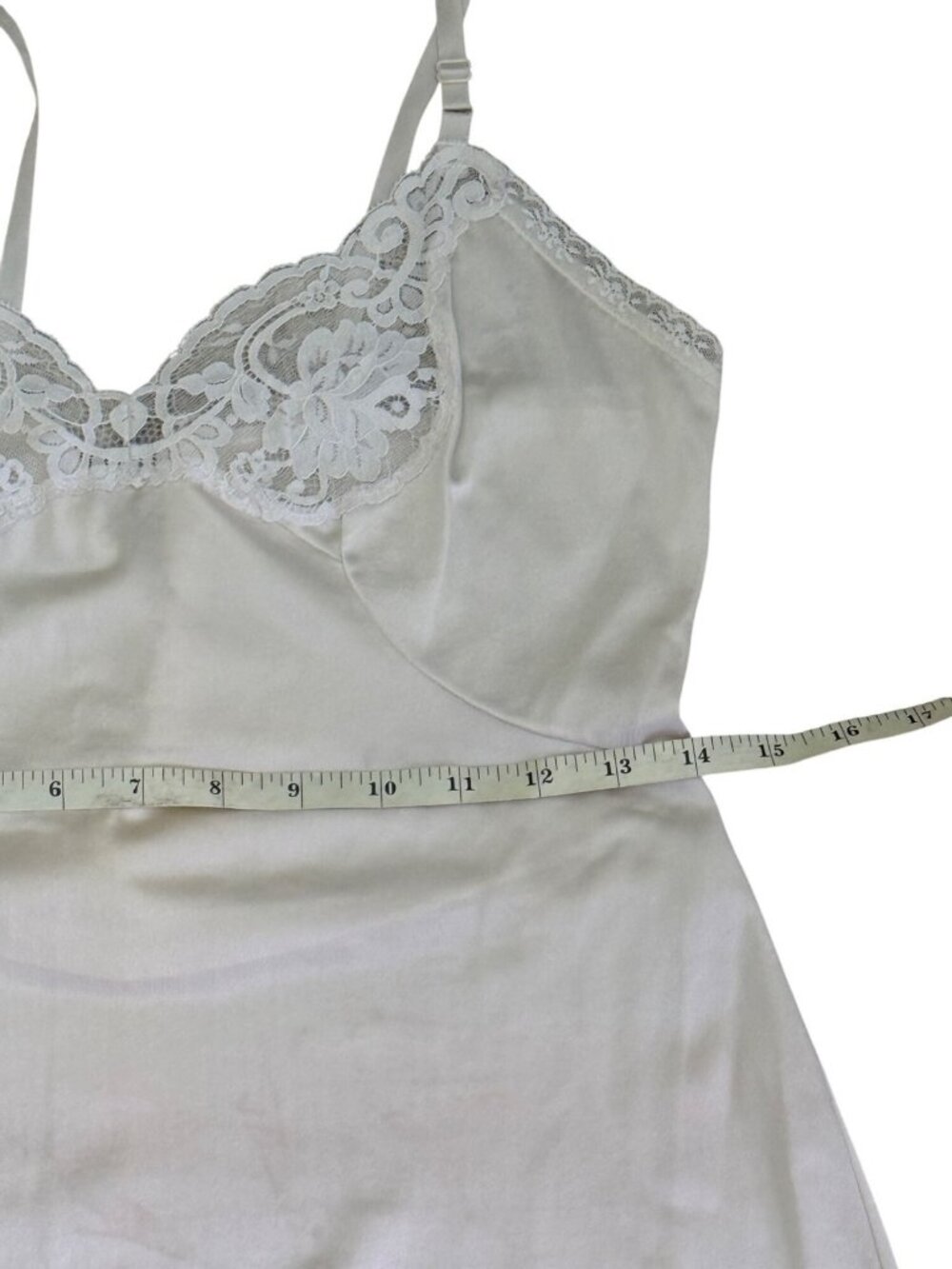 Vintage White Lace Trim Camisole Slip Top With Adjustable Straps Womens Small - Picture 15 of 16